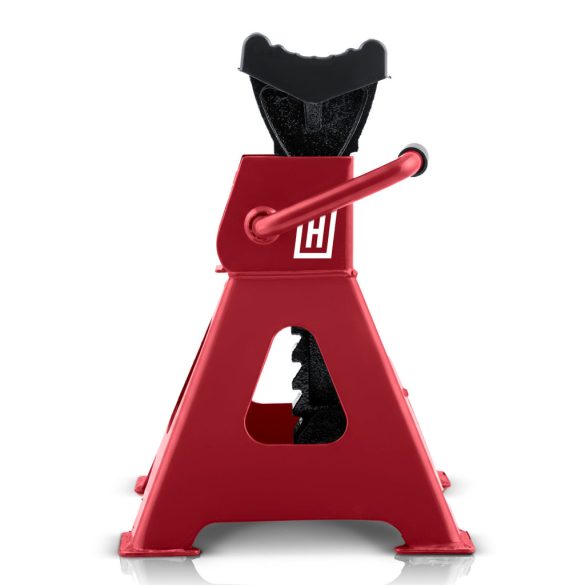 Autóemelő bak, Humberg HM-384, piros, 2 db, 3000 kg teherbírás, 26–40 cm emelési tartomány, 20 cm hossz, acél, racsnis, gumipárnás