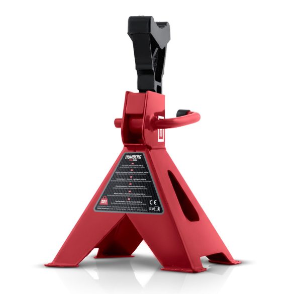 Autóemelő bak, Humberg HM-384, piros, 2 db, 3000 kg teherbírás, 26–40 cm emelési tartomány, 20 cm hossz, acél, racsnis, gumipárnás