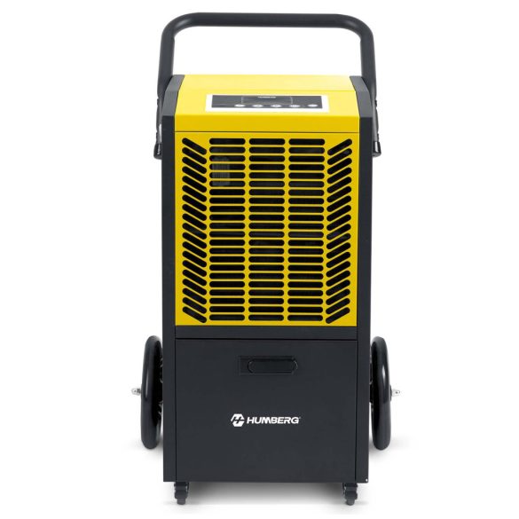 Páramentesítő, Humberg HM-480, fekete/sárga, 50 l/nap, időzítővel, folyamatos vízelvezetés, 52 dB, páratartalom beállítás: 20-90%, 790 W, kerekes