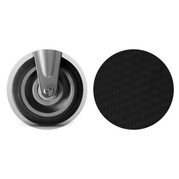 Kézikocsi, Humberg HM-505, fekete/piros, 72 x 83 x 43 cm, acél váz, csúszásgátló PVC platform, lehajtható fogantyú, teherbírás: 150 kg