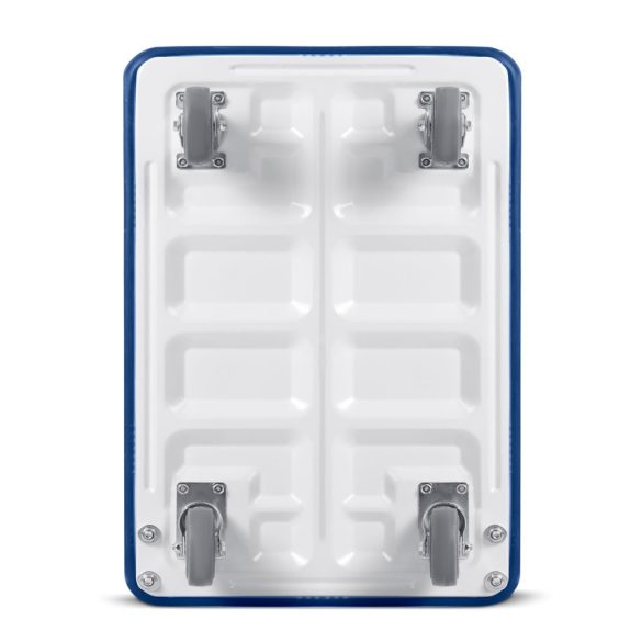 Kézikocsi, Humberg HM-506, kék/fehér, 90 x 87 x 60 cm, acél váz, csúszásgátló PVC platform, lehajtható fogantyú, teherbírás: 300 kg
