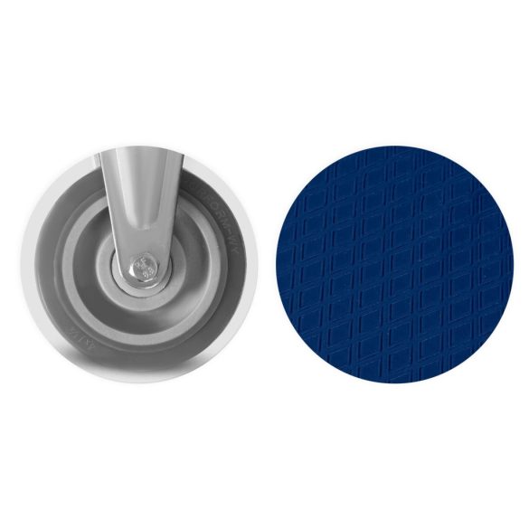 Kézikocsi, Humberg HM-506, kék/fehér, 90 x 87 x 60 cm, acél váz, csúszásgátló PVC platform, lehajtható fogantyú, teherbírás: 300 kg