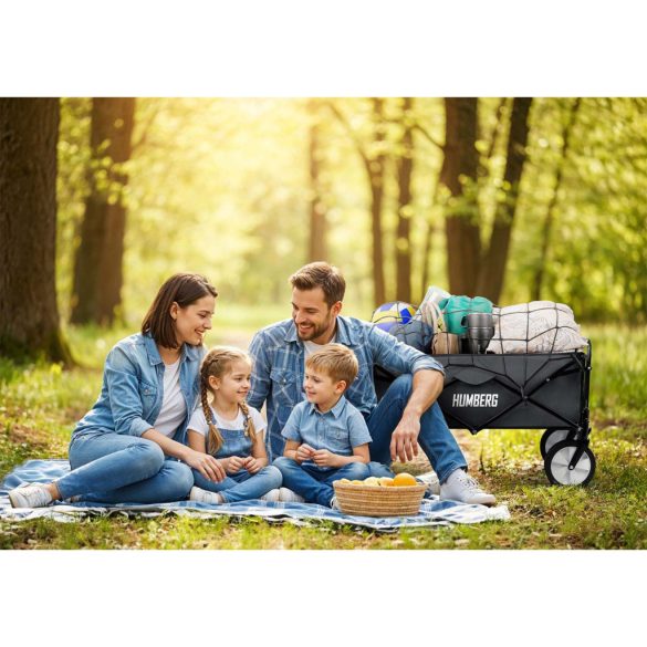 Biztonsági háló strandkocsihoz, Humberg, HM-511/HM-512/HM-513 kompatibilis, fekete, rugalmas, strapabíró, 8 db horog, univerzális méret