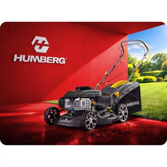 Benzinmotoros fűnyíró, Humberg HM-600, vágásszélesség: 40 cm, Zongshen motor, 141 cm3, 4 ütemű, 2200 W, 3 LE, 45 l gyűjtőkosár, oldalkidobás, mulcsozás, önjáró, 10W30 olajjal