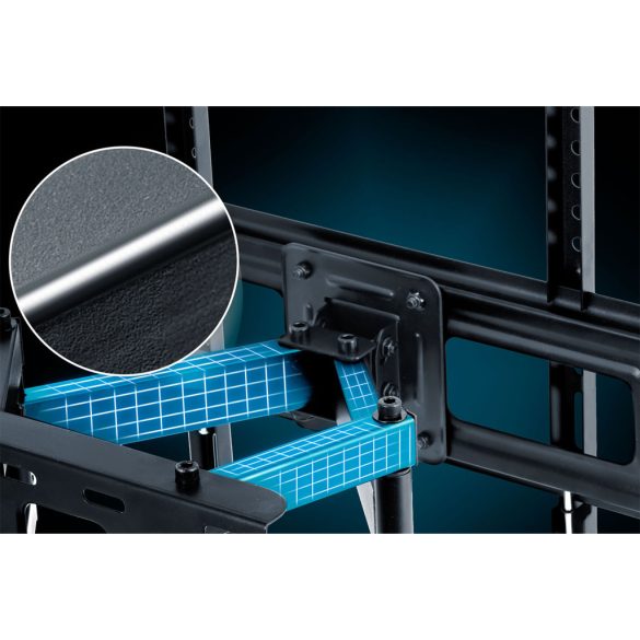 TV tartó konzol, fali, Humberg, fekete, 25"–70" méretig, dönthető és forgatható, 8–40 cm faltávolság, VESA 75×75–400×400, teherbírás: 50 kg