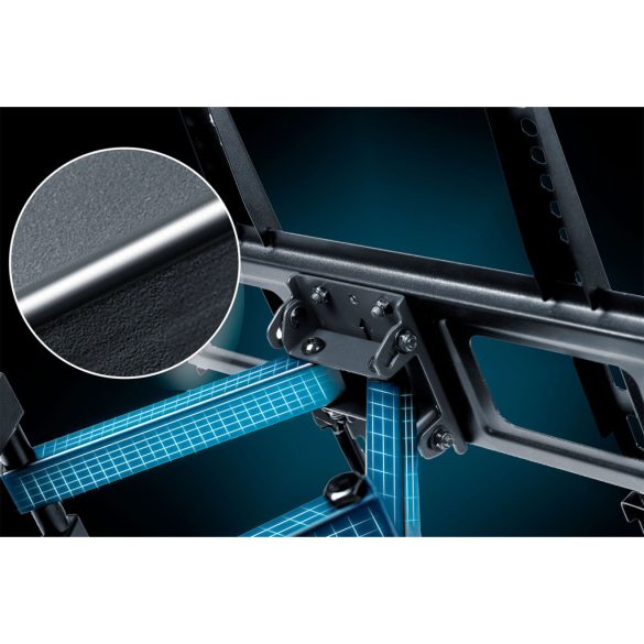 TV tartó konzol, fali, Humberg HM-883, fekete, 23"–60" méretig, dönthető és forgatható, 6-37 cm faltávolság, VESA 50 × 50–400 × 400, teherbírás: 45 kg