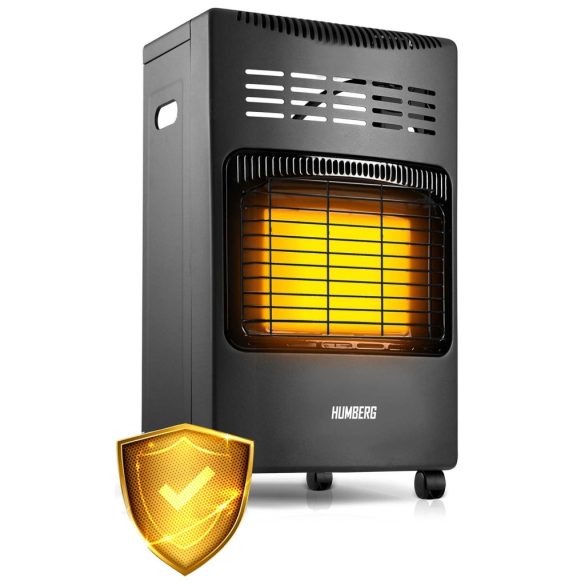 Gázos hősugárzó, Humberg HM-900, antracit, 4,2 kW, kerámia égő, piezo gyújtás, 3 fokozat, CO2- és borulásérzékelő, összecsukható