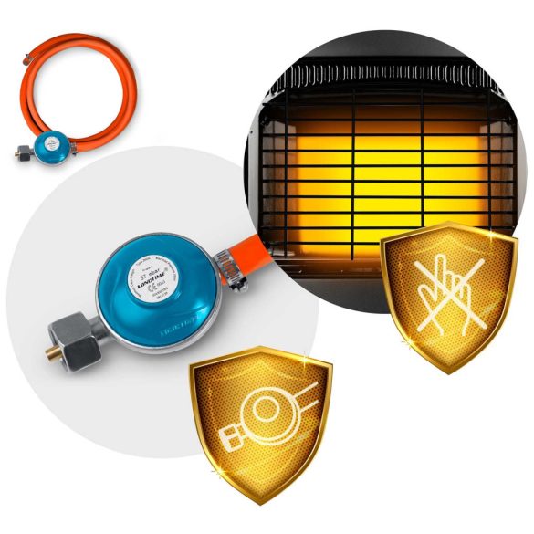 Gázos hősugárzó, Humberg HM-900, antracit, 4,2 kW, kerámia égő, piezo gyújtás, 3 fokozat, CO2- és borulásérzékelő, összecsukható