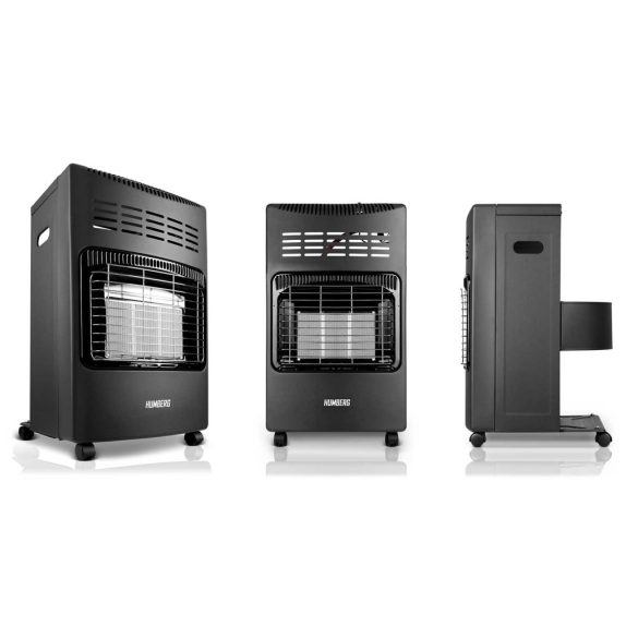 Gázos hősugárzó, Humberg HM-900, antracit, 4,2 kW, kerámia égő, piezo gyújtás, 3 fokozat, CO2- és borulásérzékelő, összecsukható