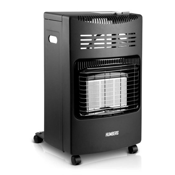 Gázos hősugárzó, Humberg HM-900, antracit, 4,2 kW, kerámia égő, piezo gyújtás, 3 fokozat, CO2- és borulásérzékelő, összecsukható