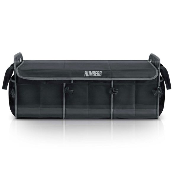 Tároló csomagtartóba, Humberg HM-991, fekete, 73,5 x 37 x 32 cm, összecsukható, vízálló, levehető fedél, polietilén, csúszásgátló alj, fém fogantyúk