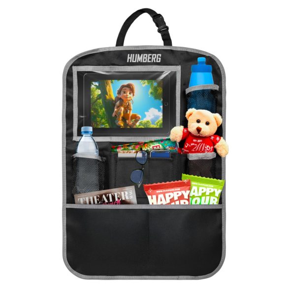 Autós üléstároló, Humberg HM-992, 60 x 43 cm, 9 zseb, könnyen tisztítható, háttámlavédő