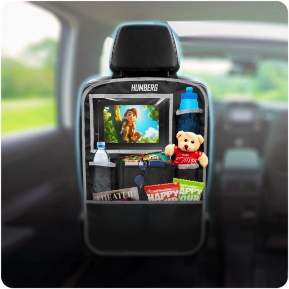 Autós üléstároló, Humberg HM-992, 60 x 43 cm, 9 zseb, könnyen tisztítható, háttámlavédő