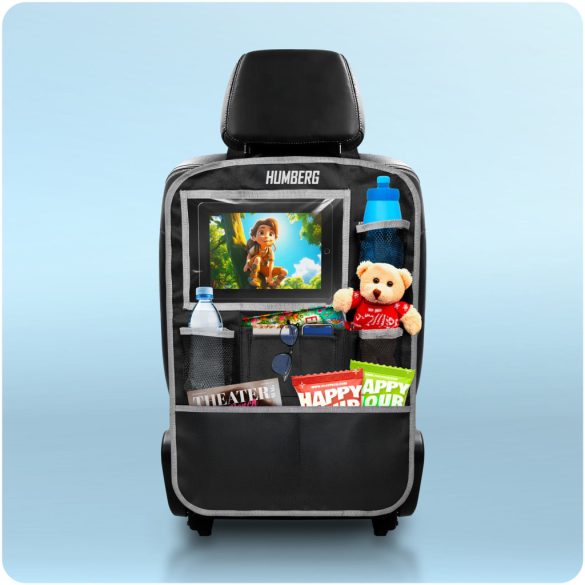 Autós üléstároló, Humberg HM-992, 60 x 43 cm, 9 zseb, könnyen tisztítható, háttámlavédő