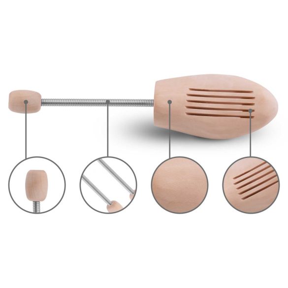 Cipőfa, Massido MAS-113, natúr fenyőfa, rugós szár, nedvszívó, formamegőrző, 42–43-as méret, 2 db