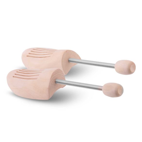 Cipőfa, Massido MAS-114, natúr fenyőfa, rugós szár, nedvszívó, formamegőrző, 44–45-ös méret, 2 db