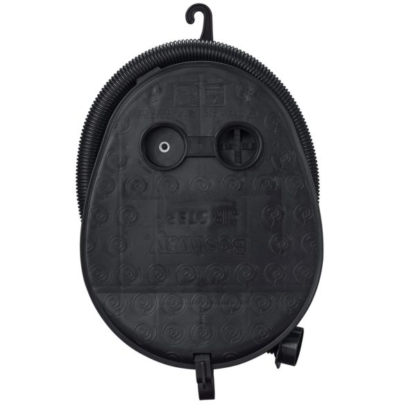 Lábpumpa, BESTWAY, fekete/kék, 1,6 l/ciklus, 28 x 22 cm, 3 cserélhető fúvóka, felfújás és leeresztés funkció, rugalmas tömlővel (62005)
