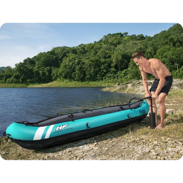 Kézi pumpa, BESTWAY, fekete, 2,8 l/ciklus, 37 cm, dugattyús, felfújás és leeresztés funkció, 3 cserélhető fúvóka, rugalmas tömlővel (62086)