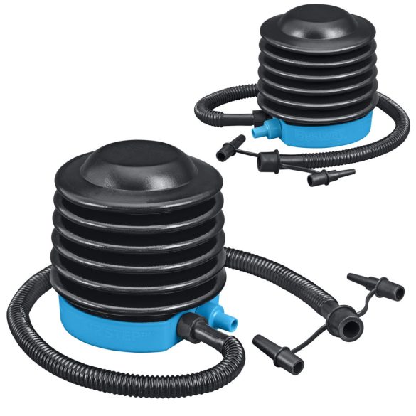 Lábpumpa, BESTWAY, fekete, 0,3 l/ciklus, 13 cm, 3 cserélhető fúvóka, felfújás és leeresztés funkció, rugalmas tömlővel (62147)