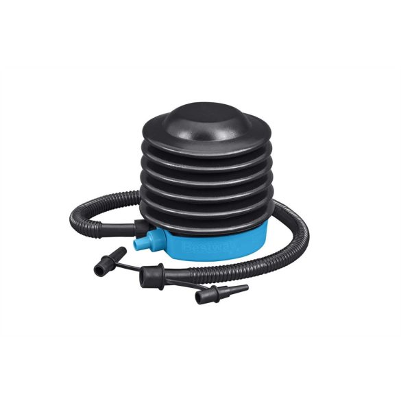 Lábpumpa, BESTWAY, fekete, 0,3 l/ciklus, 13 cm, 3 cserélhető fúvóka, felfújás és leeresztés funkció, rugalmas tömlővel (62147)