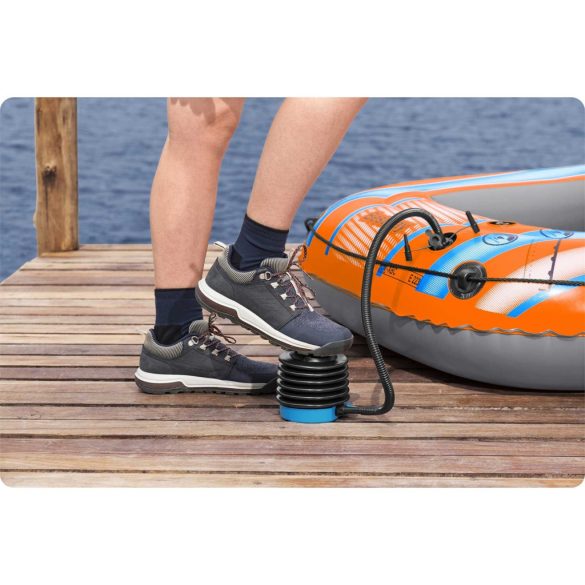 Lábpumpa, BESTWAY, fekete, 0,3 l/ciklus, 13 cm, 3 cserélhető fúvóka, felfújás és leeresztés funkció, rugalmas tömlővel (62147)