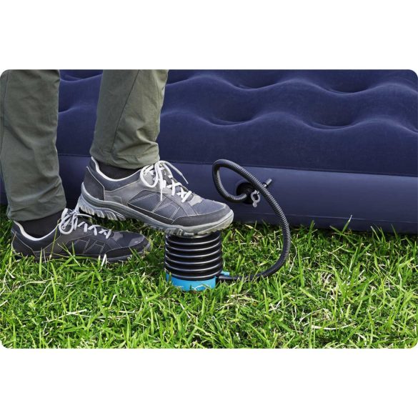 Lábpumpa, BESTWAY, fekete, 0,3 l/ciklus, 13 cm, 3 cserélhető fúvóka, felfújás és leeresztés funkció, rugalmas tömlővel (62147)