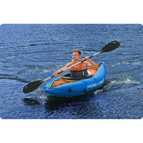 Evezőlapát, BESTWAY, ezüst/fekete, 230 cm, műanyag fej, alumínium rúd, kétoldalas, poliészter táskában (62174)