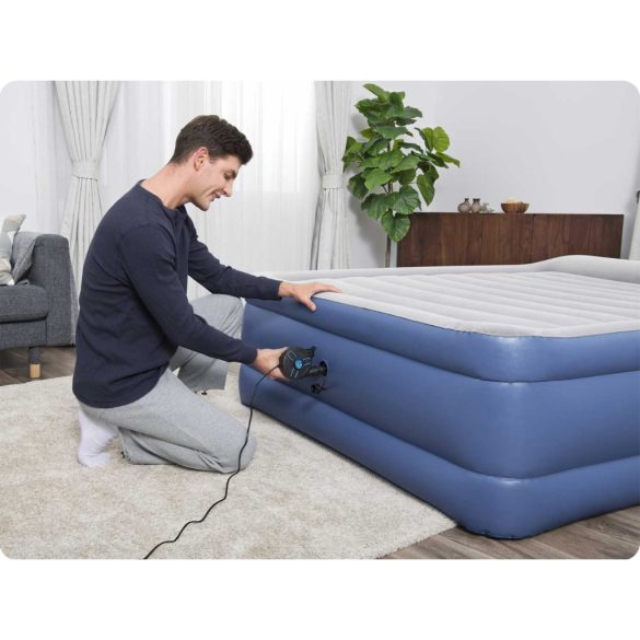 Elektromos pumpa, BESTWAY PowerTouch, fekete, 110 W, 220–240 V, 680 l/perc, 11,3 × 10,1 × 11 cm, 3 cserélhető fúvóka, felfújás és leeresztés funkció (62252)