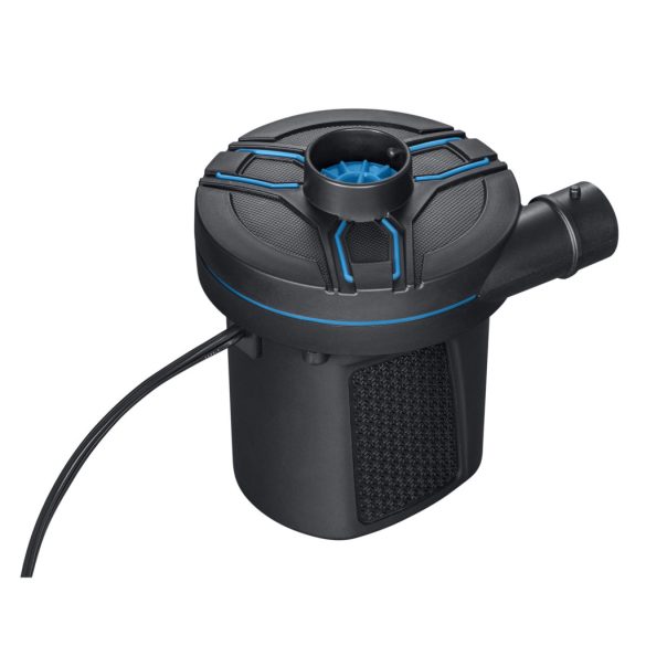 Elektromos pumpa, BESTWAY PowerTouch, fekete, 96 W, 12 V, 680 l/perc, 11,3 × 10,1 × 12,2 cm, 3 cserélhető fúvóka, felfújás és leeresztés funkció (62257)