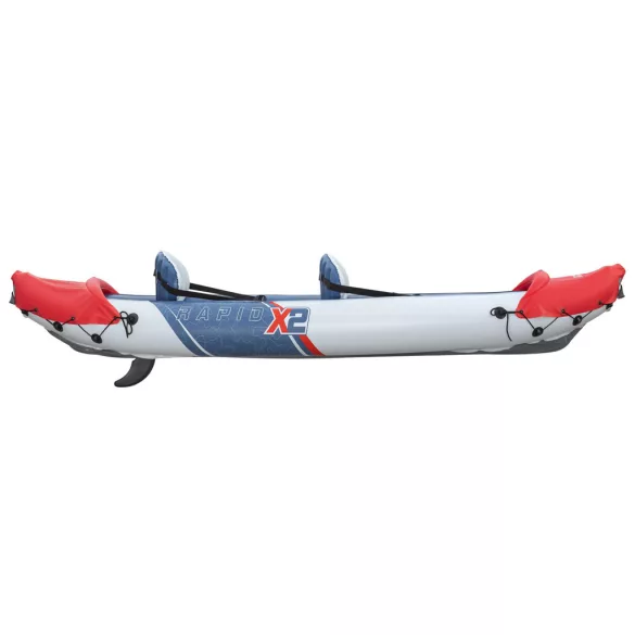 Felfújható kajak, BESTWAY Hydro-Force Lite-Rapid X2, fehér/kék, 321 x 100 cm (2 személyes), PVC, evezővel, pumpával, hordtáskával, javítótapasszal, kivehető ülésekkel, teherbírás: 180 kg (65077)