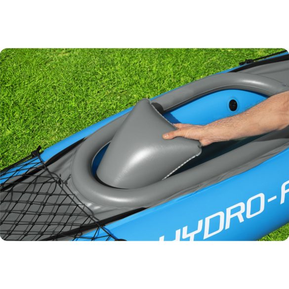 Felfújható kajak, BESTWAY Hydro-Force Cove Champion X1, kék, 275 x 81 cm (1 személyes), PVC, evezővel, pumpával, hordtáskával, teherbírás: 100 kg (65115N)