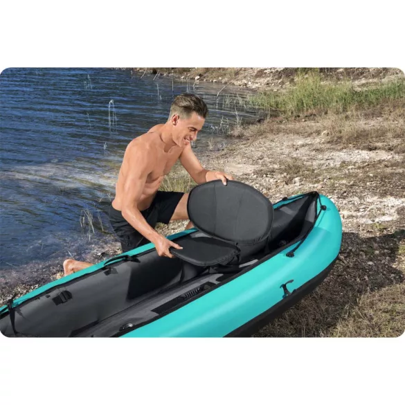 Felfújható kajak, BESTWAY Hydro-Force Ventura Eelite X1, türkiz, 280 x 86 cm (1 személyes), PVC, evezővel, pumpával, hordtáskával, teherbírás: 130 kg (65118)