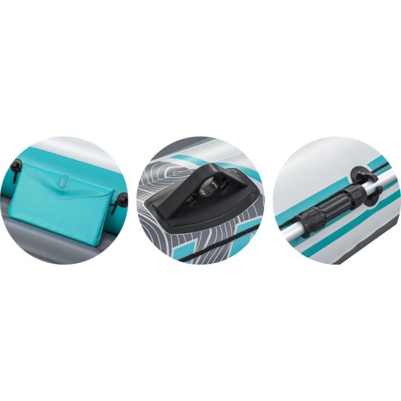 Felfújható gumicsónak, BESTWAY Hydro-Force Adventure X4, fehér, 315 x 165 cm (4 személyes), evezőkkel, pumpával, párnával, hordtáskával, javítótapasszal (65158)