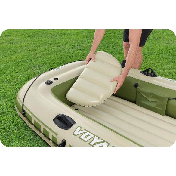 Felfújható gumicsónak szett, BESTWAY Voyager X3 Raft, bézs, 294 x 137 cm (3 személyes), evezőkkel, pumpával, párnával, hordtáskával, javítótapasszal (65164)