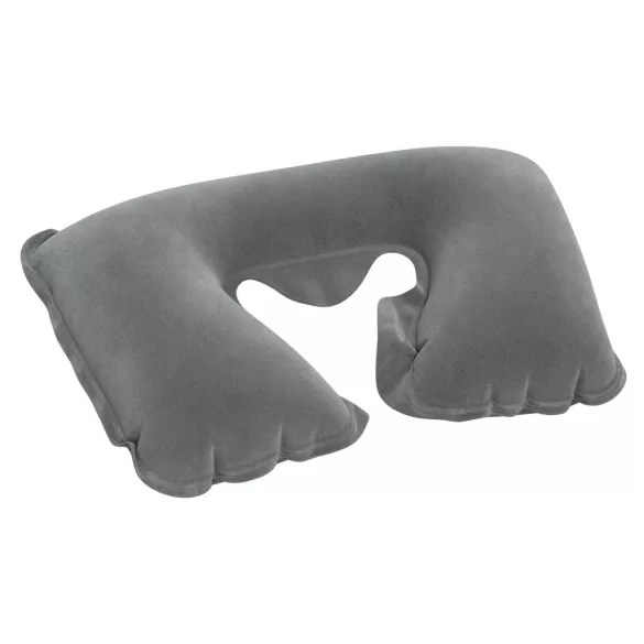 Felfújható utazópárna, BESTWAY, szürke, 37 x 24 x 10 cm, velúr felületű, ergonomikus U-alakú (67006-02)