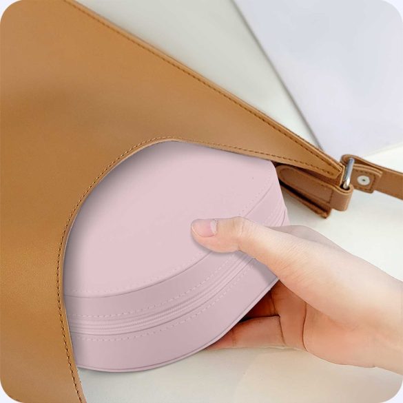 Ékszerdoboz, Massido MS-707, 16,5 x 12 x 5 cm, rózsaszín, PU műbőr, zárható, könnyű, utazáshoz ideális, több rekesszel