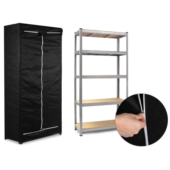 Műhelypolc védőhuzat, Massido, fekete, 180 x 90 x 40 cm állványokhoz, textil