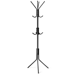  Álló ruhafogas, Massido 684200, fekete, magasság: 173,5 cm, 12 akasztó, háromlábú talp, acél váz, teherbírás: 20 kg