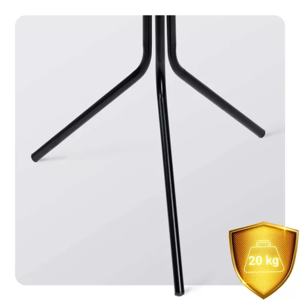 Álló ruhafogas, Massido 684200, fekete, magasság: 173,5 cm, 12 akasztó, háromlábú talp, acél váz, teherbírás: 20 kg