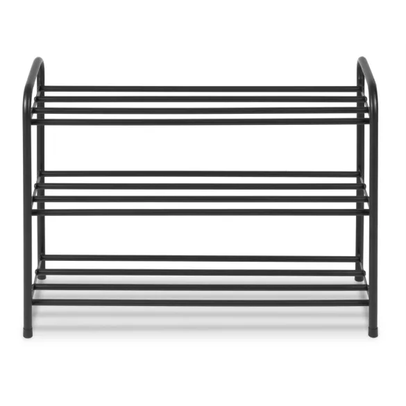 Cipőtároló, Massido MS-868, fekete, 66 x 26 x 53 cm, acél keret, acél keret, három szint