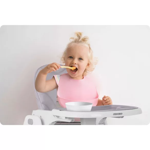 Etetőszék, Ricokids Tulo, lila, összecsukható, állítható, levehető tálcával, 5 pontos biztonsági öv, 2 kerekes láb, lábtartó, teherbírás: 15 kg