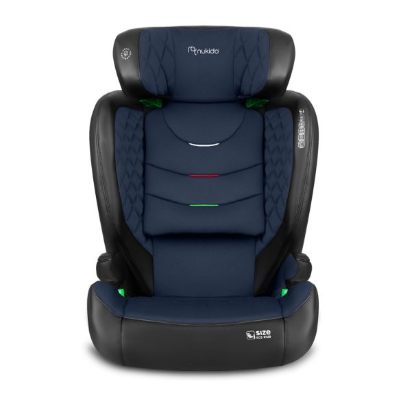 Autósülés, Nukido Louis, sötétkék, 15–36 kg / 100–150 cm, Isofix, i-Size (ECE R129), 12 fokozatú fejtámla, 2 fokozatú döntés, mosható huzat, oldalsó védelem