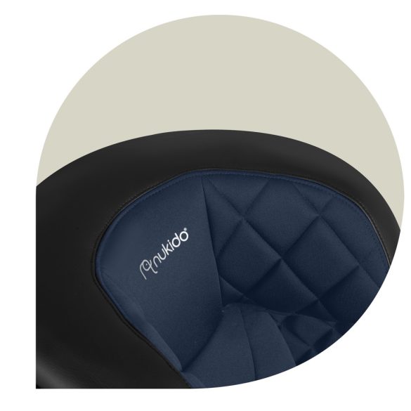 Autósülés, Nukido Louis, sötétkék, 15–36 kg / 100–150 cm, Isofix, i-Size (ECE R129), 12 fokozatú fejtámla, 2 fokozatú döntés, mosható huzat, oldalsó védelem