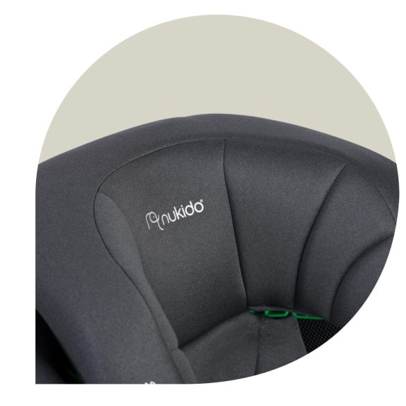 Autósülés, Nukido Louis Soft, szürke, 15–36 kg / 100–150 cm, Isofix, i-Size (ECE R129), 12 fokozatú fejtámla, 2 fokozatú döntés, mosható huzat, oldalsó védelem