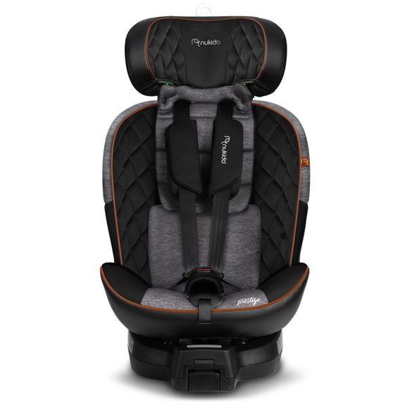 Autósülés, Nukido Prestige Line, szürke, 0–36 kg / 40-150 cm, Isofix, i-Size (ECE R129), 12 fokozatú fejtámla, 5 fokozatú döntés, csecsemőbetét, 360°-ban fordítható