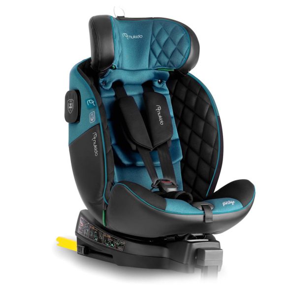 Autósülés, Nukido Prestige Line, kék, 0–36 kg / 40-150 cm, Isofix, i-Size (ECE R129), 12 fokozatú fejtámla, 5 fokozatú döntés, csecsemőbetét, 360°-ban fordítható