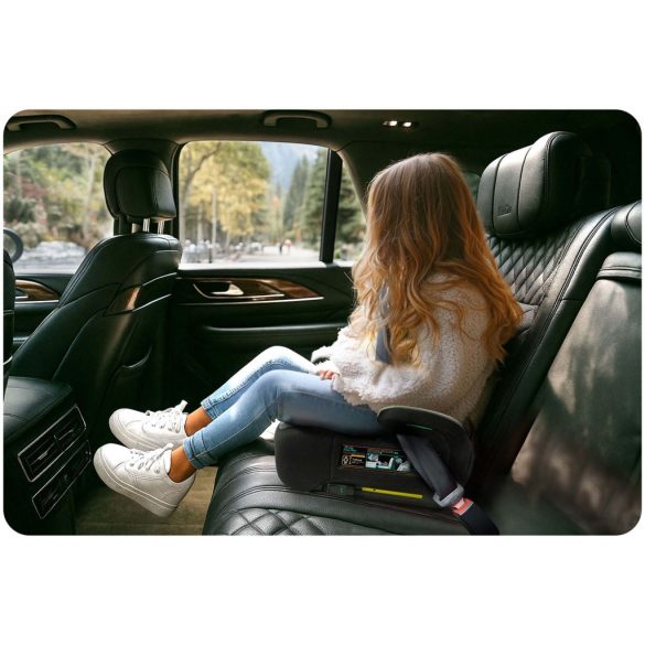 Autós ülésmagasító, Nukido Louis 710201, sötétszürke, 22–36 kg / 125-150 cm, Isofix, i-Size (ECE R129), mosható huzat, 3 pontos rögzítés