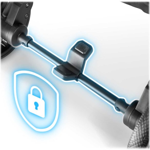 Babakocsi, Nukido Paseo, világosszürke, 70 x 52 x 30 cm, összecsukható, 360°-os rugózott első kerekek, ötpontos biztonsági öv, dönthető háttámla, esővédő és lábzsák