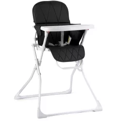   Etetőszék, Ricokids Nuco, fekete, összecsukható, levehető tálcával, 3 pontos biztonsági öv, lábtartó, teherbírás: 15 kg