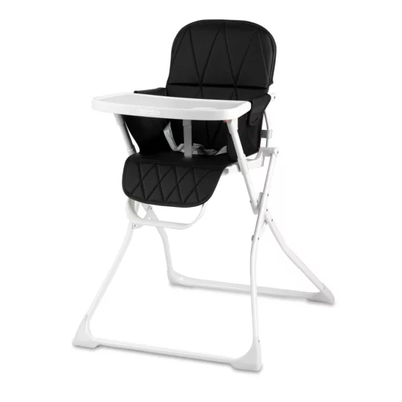 Etetőszék, Ricokids Nuco, fekete, összecsukható, levehető tálcával, 3 pontos biztonsági öv, lábtartó, teherbírás: 15 kg